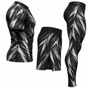 OEM Custom BJJ No <strong>Gi</strong> MMA Set Sublimation Rash Guard Fight Shorts Wholesale Sportswear - Product Image 3