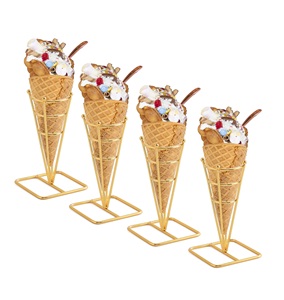 Supports à cornets de crème glacée à 4 trous, présentoirs à cupcakes et gaufres, supports de présentation de desserts pour le service - Product Image 4