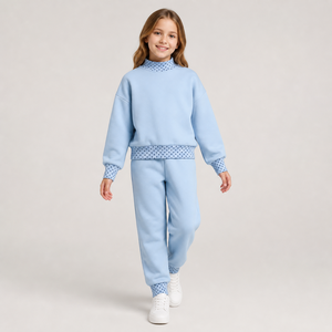 Professional Fashion Hooded Casual Sweatshirt Jogger Sweatsuit Custom Logo <b>Boys</b> Cotton 2 Pieces Set Popular New Design French - Product Image 4