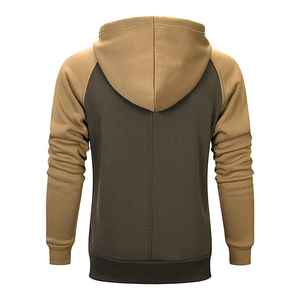 Sweat-shirt à capuche vert olive pour homme, manches raglan, coupe classique, décontracté, pour l'automne, avec poche, 100% coton French Terry - Product Image 2
