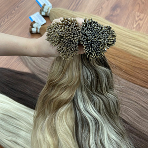 Extensiones de Cabello Humano Natural Ondulado con Punta I, Muchos Colores de Moda, 12-34 Pulgadas, 100% Cabello Humano Vietnamita, Proveedor Líder - Product Image 1