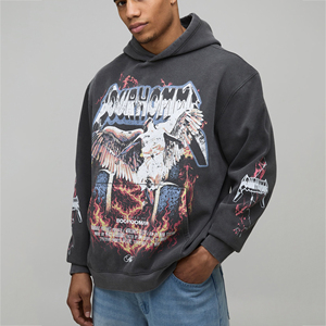 Sweat-shirt à capuche personnalisé pour homme OEM DTF, imprimé avec un motif graphique, streetwear décontracté à manches longues pour homme - Product Image 1