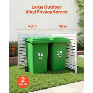 Schermo per la privacy da esterno 48x48 con 19,7 pali a terra, recinzione anti-roditori per condizionatore d'aria, recinto per attrezzature da piscina, 2 pannelli - Product Image 2
