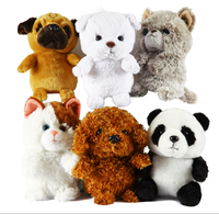 Collection de jouets en peluche très demandée : divers animaux en peluche, oreillers en forme d'animaux, chatons en peluche, chiens en peluche, dinosaures en peluche
