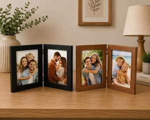 Cadre photo double en chêne 6x8, écologique, rustique, pour table, idéal pour la maison ou le bureau - Product Image 2