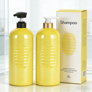 Bouteille pulvérisateur en plastique PET jaune personnalisée de 1 L (33 oz) pour gel douche, shampoing, après-shampoing, détergent, emballage pour soins personnels - Product Image 3