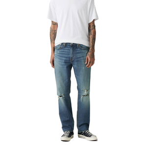Comfortable Men's Denim <b>Jeans</b> <b>with</b> Straight Fit Eco-Friendly & Breathable Washed Finish-Autumn Summer Casual Wear - Product Image 1