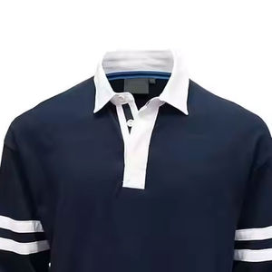 เสื้อโปโลรักบี้แขนยาวลายทางผ้าปิเก้เนื้อหนาสำหรับทีมรักบี้ชาย - Product Image 2