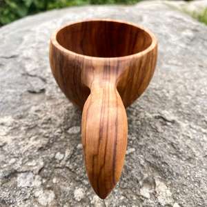 Premium Hand Carved Wooden Kuksa Cup Rustic Nordic Mug <b>Bar</b> <b>Tool</b> For Cocktail Outdoor Coffee Tea and Hot Drinks - Product Image 2