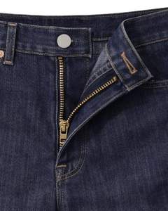 Pantalones cortos de mezclilla azul oscuro personalizados para hombre, con dobladillo vuelto, corte regular, informales, para verano, con cierre de botones, de algodón. - Product Image 5