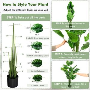 1/2 Pezzi Albero Artificiale Monstera Deliciosa da 1,5 Metri, Pianta Finta Resistente per Interni/Esterni per Decorazioni Domestiche - Product Image 4