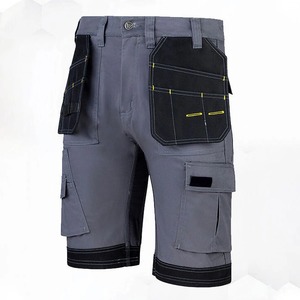 Pantalones Cortos Cargo Grises para Hombre, con Múltiples Bolsillos, Transpirables, Estilo Ropa de Trabajo Ecológica, Cintura Alta, Tela 100% Algodón Peinado - Product Image 5