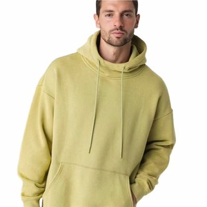 Sweat-shirt à capuche en polaire uni pour homme avec poche avant, coupe classique, décontracté, idéal pour l'automne, service OEM de sweats personnalisés - Product Image 3