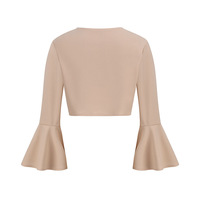 Bolero Wanita Lengan Panjang, Atasan Crop Top, Model Terbuka di Depan, Cardigan Bolero