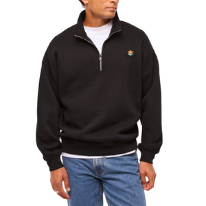 Sudadera con Capucha Negra Personalizada para Hombre, Corte Regular, Logotipo Impreso, Forro Polar, Cuello Alto Informal, Ropa de Invierno - Product Image 1