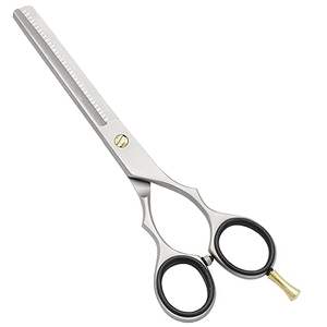 Kit de ciseaux à effiler de qualité supérieure couleur argent 6 pièces, magnifiques kits de barbier avec étui en cuir à fermeture éclair - Product Image 2