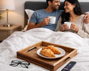 Bandeja de madera maciza artesanal de calidad de exportación para servir desayuno, bandeja de cocina para uso en el hogar, oficina o cafetería, en grandes cantidades. - Product Image 1