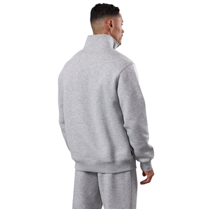 Mens Light Grey Quarter <b>Zip</b> Tracksuit Casual Athletic Gymwear Pullover and <b>Jogger</b> Set Winter Sportswear Street Fashion Outfit - Product Image 2