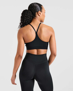 Ensemble de yoga pour femmes, 2 pièces, leggings noirs taille haute, haut court dos nageur sans couture, tenue de sport longue - Product Image 6