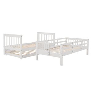 Letto a castello bianco a due piazze con letto estraibile a due piazze per adulti, per camera da letto o dormitorio, letti per bambini, vecchio SKU LP000209AAK - Product Image 6