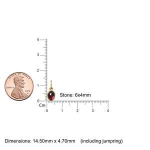 Colgante de Oro Sólido con Cabujón Ovalado de Granate Rojo Auténtico / Colgante de Oro Hecho a Mano con Gema Roja / 1 Pieza de Oro Amarillo Sólido de 14k para Joyería - Product Image 3