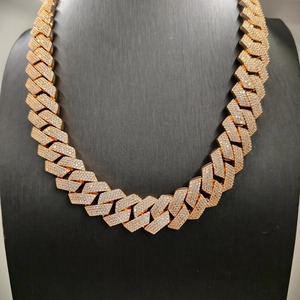 Factory Cheaper Moissanite Cuban <b>Chain</b> 925 Silver Gold Plated Hip Hop <b>Iced</b> <b>Out</b> Cuban Link <b>Chain</b> Fine Jewelry - Product Image 2