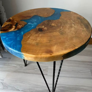 Tablero de Mesa de Resina y Madera con Piedras en Resina Epoxi Transparente, Decorativo para Hogar, Oficina y Restaurante, Personalizado - Product Image 4