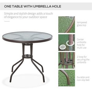 Ensemble de salle à manger d'extérieur avec table et chaises imperméables écologiques et parasol - Product Image 4