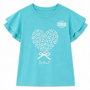 T-shirt en tricot à manches courtes et col rond pour filles, qualité supérieure, coton, fabrication OEM, vente en gros, logo personnalisé disponible - Product Image 1