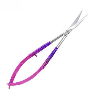 Silver Shin tip And Double Shade Powder Coated Glitter Color Stainless Steel Scissor Sharp Straight Tip Spring Scissor - Product Image 3