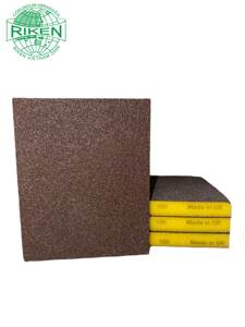 RIKEN Sanding Sponge Block 100 Grit Yellow <b>Foam</b> <b>Pad</b> Made in UK for Hand Sander Abrasive Tools - Product Image 2