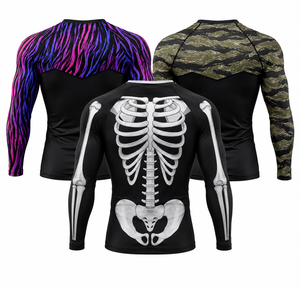Cody Lin Rashguard à manches longues unisexe pour adulte, à séchage rapide, en Spandex/Polyester, avec imprimé numérique motif squelette, UPF50+ - Product Image 1