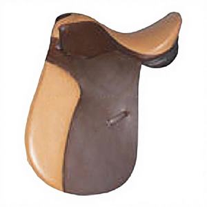 Silla de montar inglesa de cuero genuino con estructura de plástico y madera, diseño cómodo, material de alta calidad. - Product Image 1