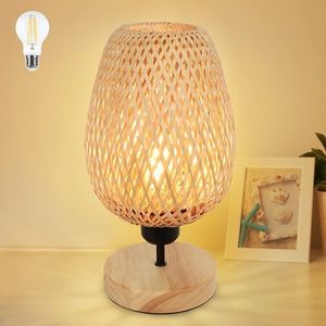 Lámpara de pie rústica de madera maciza para dormitorio, lámpara decorativa de madera maciza para sala de estar - Product Image 1