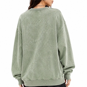 Custom Women <b>Vintage</b> Wash <b>Oversized</b> Crew Neck <b>Sweatshirt</b> Premium Cotton Pullover <b>Vintage</b> Washed <b>Oversized</b> Premium <b>Sweatshirt</b> - Product Image 2