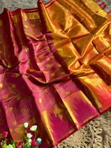 Ropa Étnica de Primera Calidad, Saree de Seda Suave Kanjiveram, Blusa con Bordado Zari Dorado, Moda Tradicional para Mujer, Saurya Life - Product Image 6