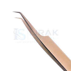 แหนบต่อขนตาโค้งสีโรสโกลด์ระดับมืออาชีพ – ที่หนีบขนตาปลายไฟเบอร์ความแม่นยำสูง, ด้ามจับสแตนเลสสตีลลายเพชร - Product Image 3