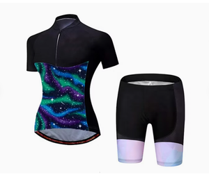 Ensemble de maillot de cyclisme pour femmes, manches courtes, avec short de vélo rembourré 5D, chemise respirante, 3 poches - Product Image 5