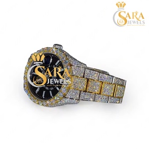 Reloj Mecánico de Lujo Estilo Hip Hop con Diamantes, Esfera Blanca Romana, Correa de Acero Inoxidable con Moissanita y Cristal - Product Image 1