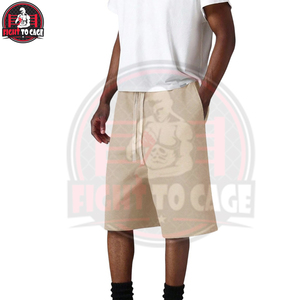 Shorts décontractés pour hommes en coton, taille élastique, avec poches arrière, cordon de serrage, longueur genou, coupe ample, confortables pour le jogging et la détente - Product Image 4