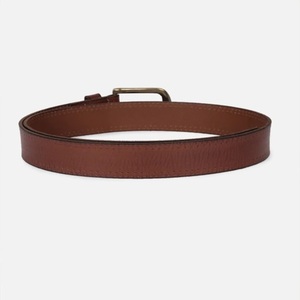 Cinturón casual para hombre de cuero genuino de grano completo, color marrón, hecho a mano con doble costura duradera, para jeans o pantalones, con hebilla de latón. - Product Image 5