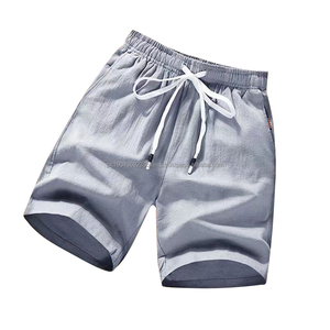 Novedad de verano, pantalones cortos informales de poliéster para hombre, cintura elástica, transpirables, ligeros, sueltos, de cinco puntos, pantalones de playa para hombre - Product Image 4