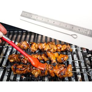 Confezione da 30 Spiedini per Barbecue in Acciaio Inox da 10 Pollici, Spiedini per Shish Kebab, Utensili per Barbecue in Metallo - 30P - Product Image 3