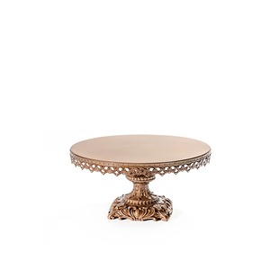 Round Metal <b>3</b>-<b>Tier</b> <b>Cake</b> <b>Stand</b> With Rustic Finish And Central Handle For Display - Product Image 2