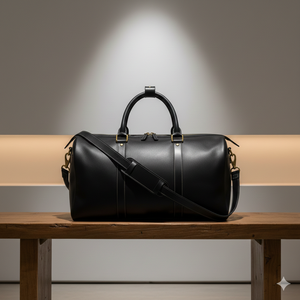 Bolsa de Viaje de Algodón de Lujo con Asas Negras, Cierre de Cremallera, Diseño Espacioso para Viajes de Negocios y Escapadas Elegantes - Product Image 2