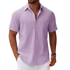 Chemise décontractée à manches courtes, boutonnée, à motif à carreaux, pour adulte, en tissu tricoté 100% coton, écologique, infroissable, export BD - Product Image 4