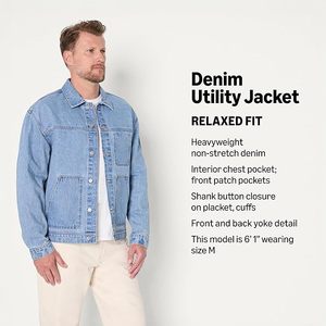 Men's <b>Light</b> Blue Denim Jacket Regular Fit Button Front Stonewashed Cotton Casual Autumn Wear - Product Image 3