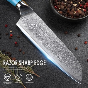 Custom Handmade UMAR FAROOQ Damascus Steel Chef <b>Knife</b> 8 Inch 67-Layer Professional <b>Sharp</b> Ambidextrous Modern Resin Handle 3.0mm - Product Image 6