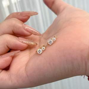 Lab Grown 0.61CT Round Cut Diamonds Huggie <b>Hoop</b> <b>Earrings</b> with 14K <b>Solid</b> Gold Jewelry Engagement for Womens Charm Gift - Product Image 2