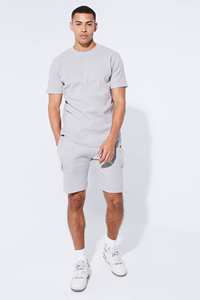 Blank Cotton Breathable Summer <b>Set</b> Custom Logo Street Wear Vintage OEM Luxury Oversized Drop Shoulder T-shirt <b>Set</b> Men Plain <b>Sets</b> - Product Image 4